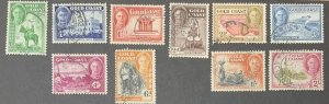 GOLD COAST 1948 DEFINITIVE SET TO 2/- SG135/144 USED..CAT £22