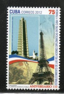 CUBA Sc# 5320  FRANCE diplomatic relationship  2012  MNH mint