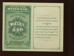 RE57 Wines Revenue Used Stamp (Stock Cv 59)