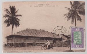 1937 Senegal RPPC Postcard Cover to France Libreville Motorcyclist