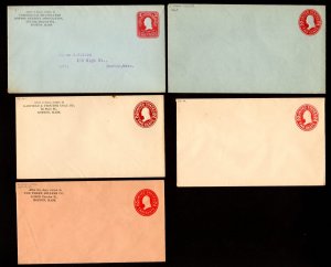Group of (9) Mint Postal Stationery Envelopes - DOUBLE ENVELOPES