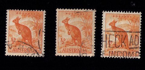 Australia Sc 223a x 3EA  - Kangaroo Org F-VF