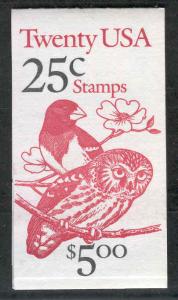 USA - Scott BK160 - 25c Grosbeak & Owl Plate #P2222