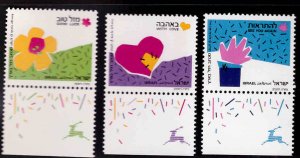 ISRAEL Scott 1035-1037 MNH** 1989 stamp  set with tabs