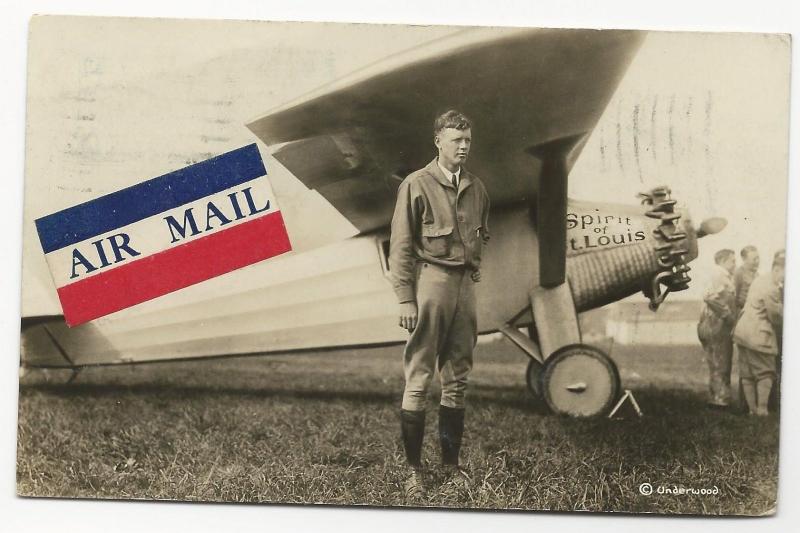 LINDBERGH Cover FDC Postcard Little Falls, MN June 18, 1927 to New York, NY