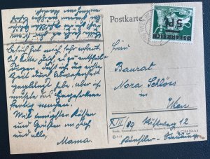 1945 Vienna Austria Post WW2 Postcard Cover Locally Used