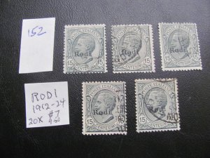 ITALY RODI 1912-24 (5) USED LOT FINE $66 (152)