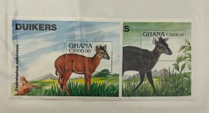 Souvenir Sheet Ghana Scott #1709-1710 nh