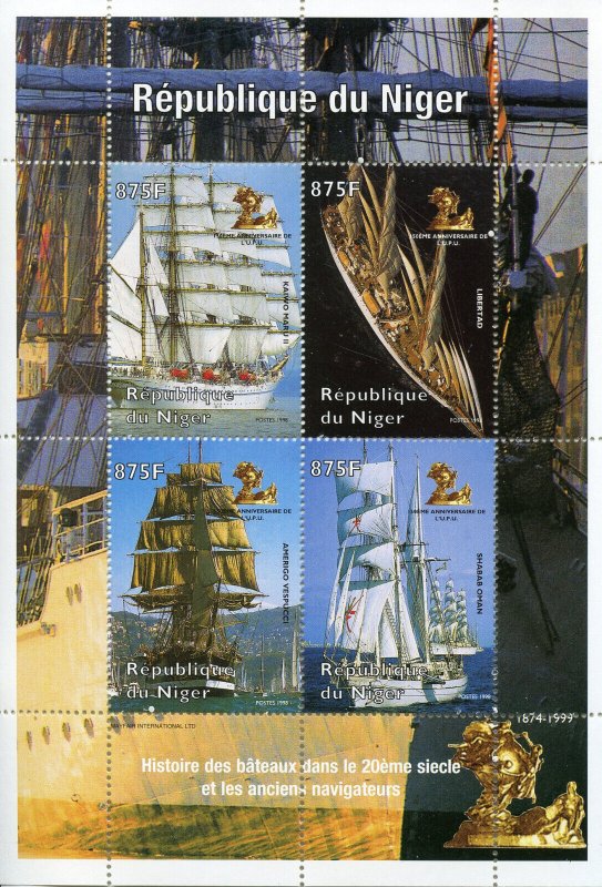 Niger 1998 MNH Ships Stamps 20th Century Boats Nautical Libertad 4v M/S