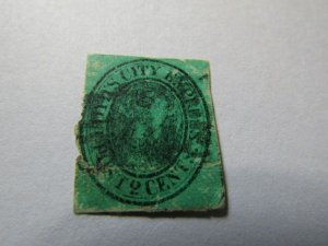 US Local Stamps, Scott #20L14 on Glazed Surface Paper, Used 1857, Imperfections