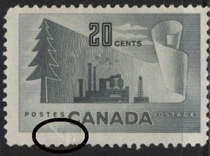 Canada 316 (mnh, bad tear) 20c paper production, gray (1952)