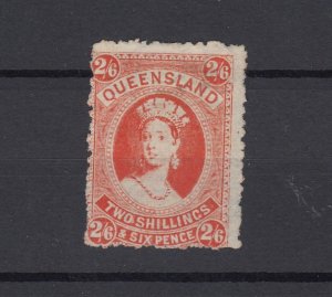 Queensland QV 1881/82 2s 6d Vermillion Chalon SG153 MNG JK5959