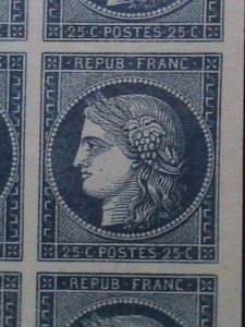 ​FRANCE-1850  SC# 6c BLUE CERES- RARE IMPERF BLOCK OF 9WITH TETE BECHE PAIR VF