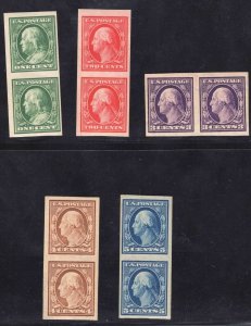 MOMEN: US STAMPS #343-347 PAIRS MINT OG NH LOT #78842