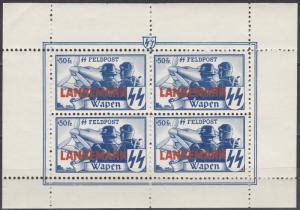 Germany 1944 Flemish Legion Perf Souvenir Sheet Value $1099.00 (A2619L)