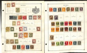 Bavaria - Germany Stamp Collection on 10 Scott International Pages, 1849-20 (BE)