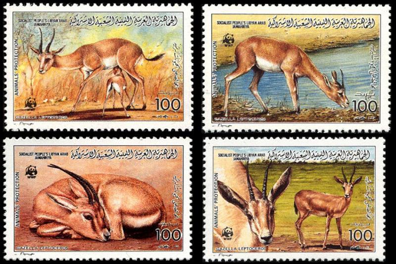 Libya WWF Slender-horned Gazelle 4v SG#1920-1923 SC#1325-1328 MI#1753-1756