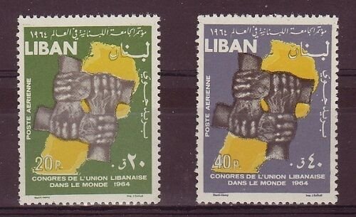 LEBANON - LIBAN MNH SC# C414-C415 WORLD LEBANESE UNION CONGRESS 1964
