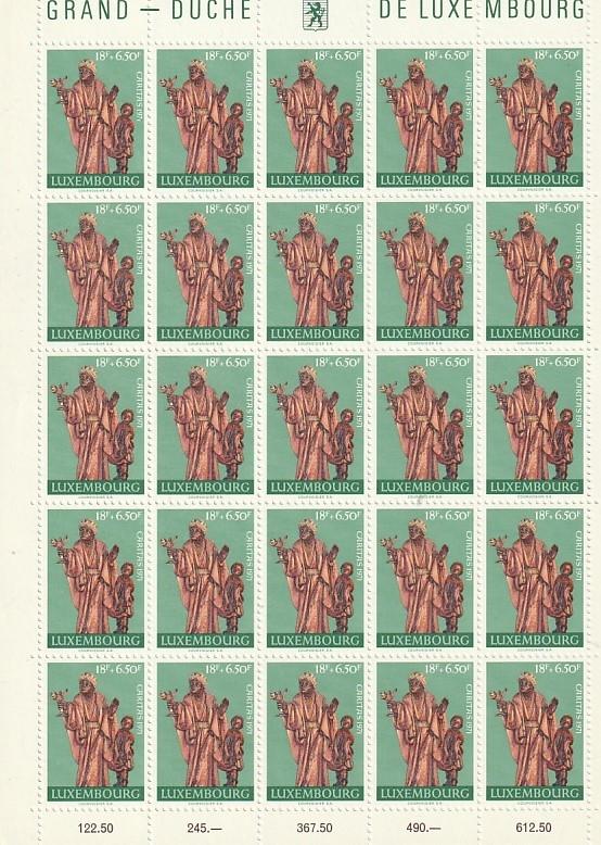 B282-B286 Luxembourg Semi-Postal Mint OGNH sheets of 25