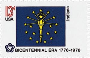 1976 13c Indiana State Flag, Bicentennial Era Scott 1651 Mint F/VF NH