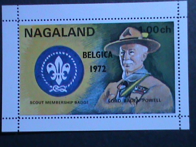 ​NAGALAND-1972-SCOUT MEMBERSHIP-BADGE-BELGICA'72-SCOUT DAY-MNH:S/S-VF