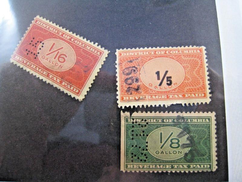 U.S. WASHINGTON, D.C. TAX STAMPS - LOT OF 3