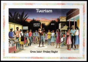 1986 Saint Lucia Scott #- 866 - VF MNH S/S Friday Night Tourism Gros Islet MNH