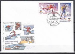 Moldova, Scott cat. 660-661. Vancouver W. Olympics issue. First day cover. ^