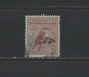 AUSTRALIA - 1932 6d KOOKABURRA USED STAMP