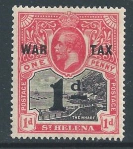 St. Helena #MR2 MH The Wharf, George V Issue Ovptd. War Tax, Surcharged