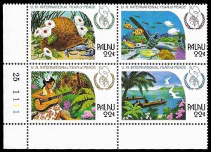 PCBstamps    Palau #109-112 PB, Year of Peace, MNH, (PB-3)