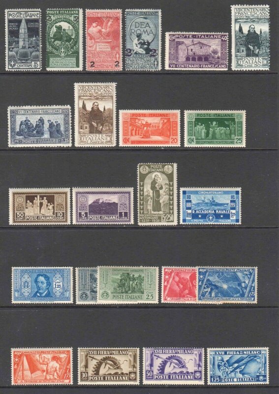 ITALY COMMEMORATIVES TO SCOTT 358 $170 SCV OG H-NH M/M-U/M COLLECTION LOT