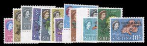 Tristan da Cunha #55-67 Cat$21.30, 1963 Overprints, complete set, never hinged