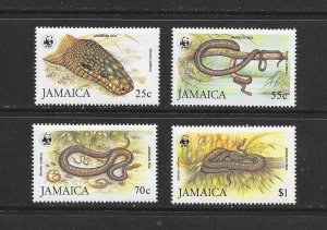 SNALES - JAMAICA #591-4  WWF   MNH