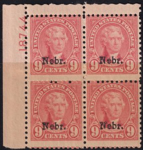 #678 Mint NH, Ave-F, Plate number block of 4 (CV $700) (CV $70 - ID29603) - J...