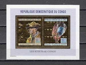 Congo, Dem. Rep. Mi. cat. 1794, BL196 A. Scouting Gold Foil s/sheet. Minerals.