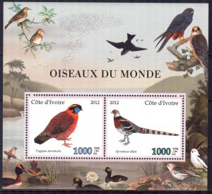 Ivory Coast 2012 Birds Pheasants Sheet MNH