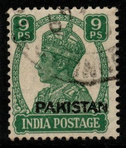 PAKISTAN SG3 1947 9p GREEN USED