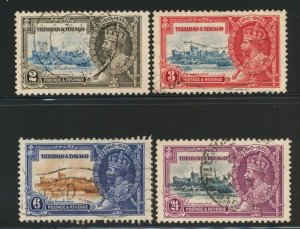 TRINIDAD & TOBAGO 43-46 USED F-VF KGV 1935 SILVER JUBILEE