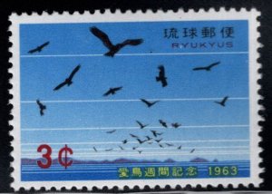 RYUKYU Scott 110 MNH** Hawks over islands 1963 Bird Day issue