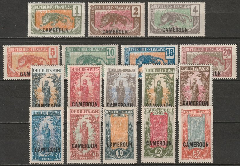 Cameroun 1921 Sc 147-63 Yt 84-100 complete set MNG(*)/MH*