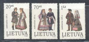 Lithuania Sc 511-13 1995 Folk Costumes stamp set mint NH