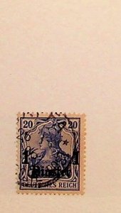 GERMAN OFFICES IN TURKEY Sc 33 USED ISSUE OF 1905 - 1p ON 20pf - LOT2