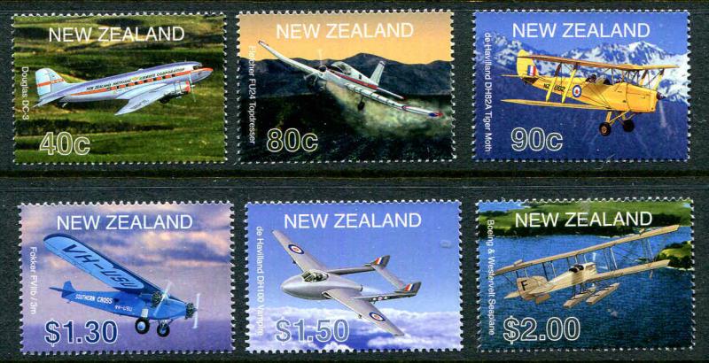 New Zealand 1714 - 1718  MNH Aircraft Set  2001