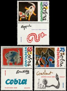 ✔️ NETHERLANDS 1988 - COBRA EXPRESSIONIST ART -  SC.B281/5 NVPH 1408/10 ** MNH