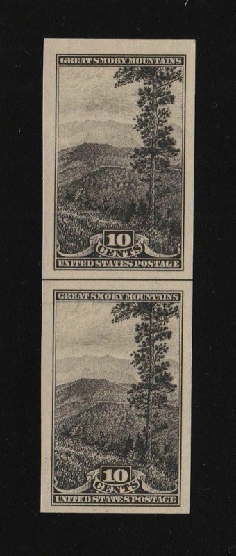 1934 Smokey Mountains 10c  Sc 765 Farley Parks imperf line pair