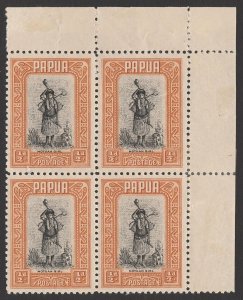 PAPUA 1932 Pictorial ½d black & buff McCracken printing block. MNH **.