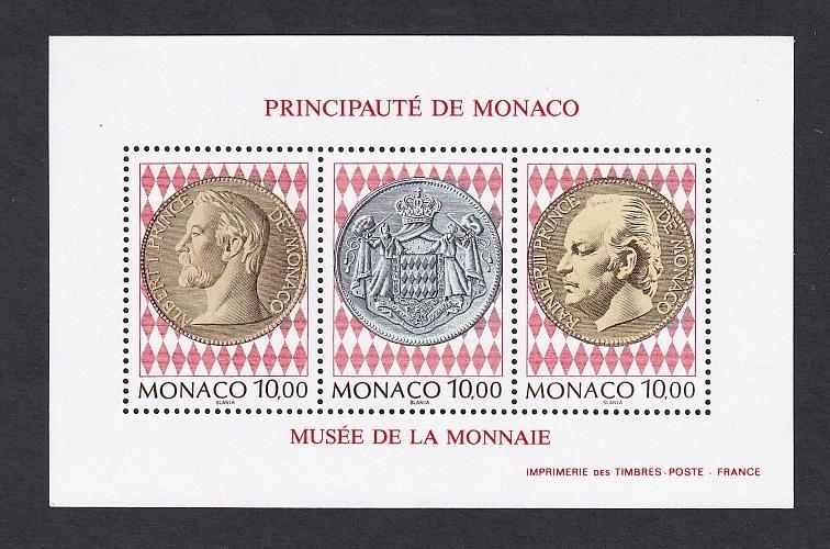 Monaco  #1925   MNH   1994   sheet currency museum