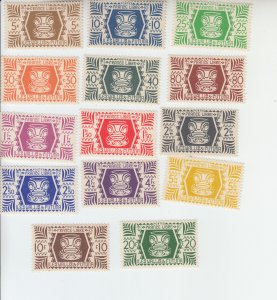 1944 Wallis & Futuna Ivi Poo Carving  (Scott 129-40) MH