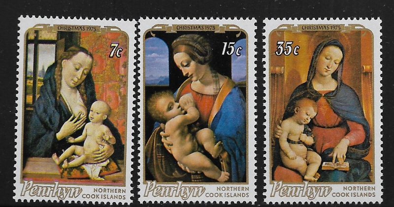 Penrhyn 73-75 (3) Set MNH 1975 Madonna Paintings